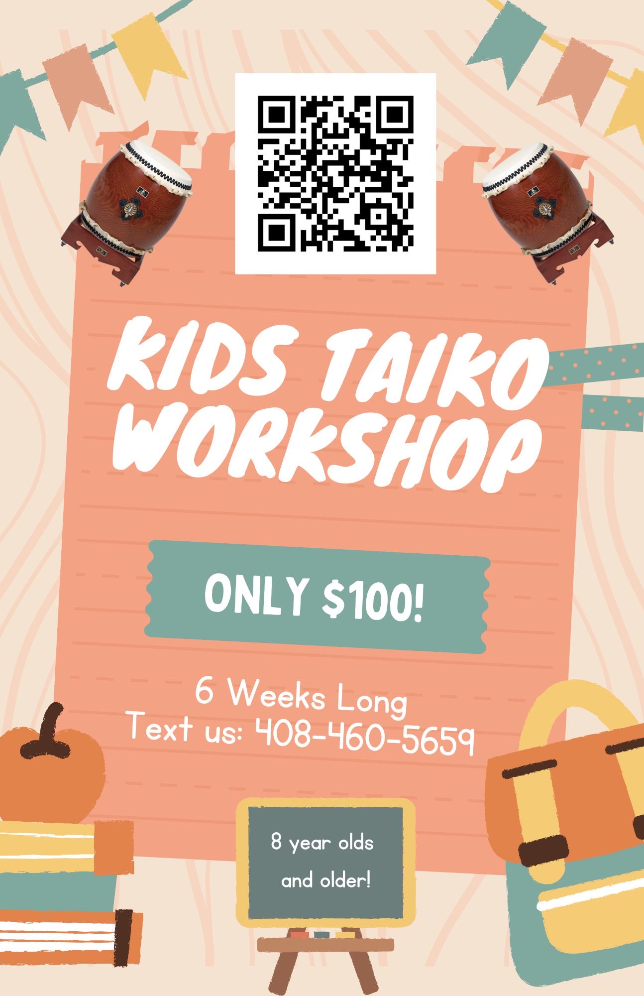 Niseishin Daiko class flyer.